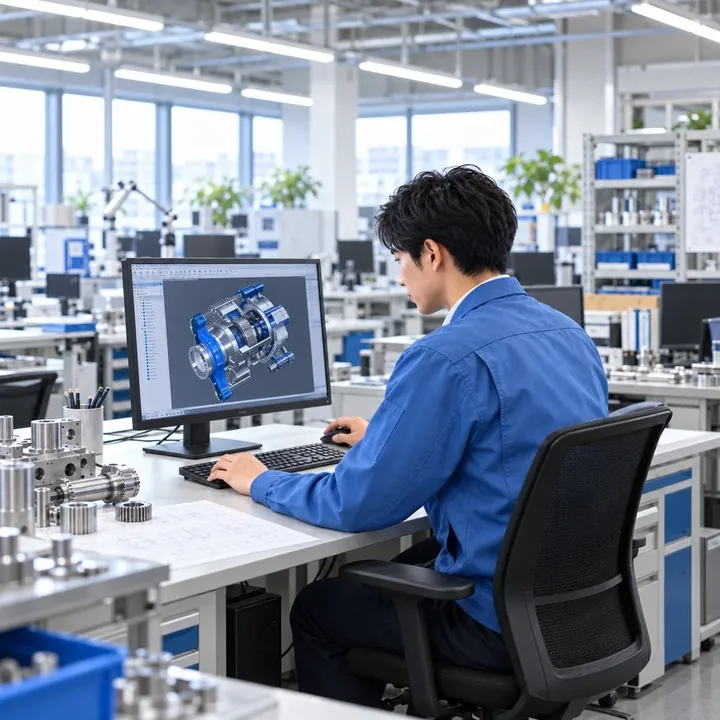 3D CADで機械を設計する設計者